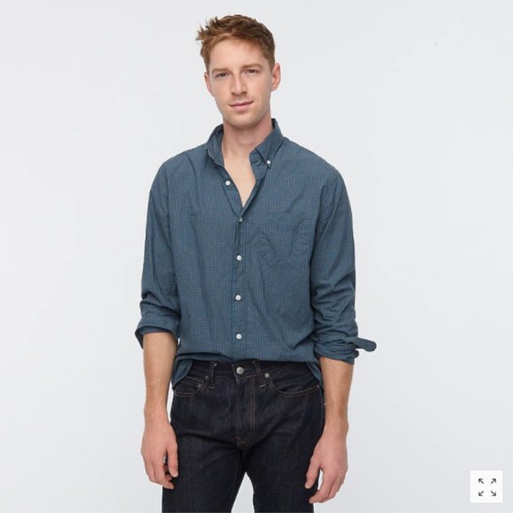 J.Crew Men's Slim Stretch Secret Wash Shirt Cotton - Picture 2 of 4